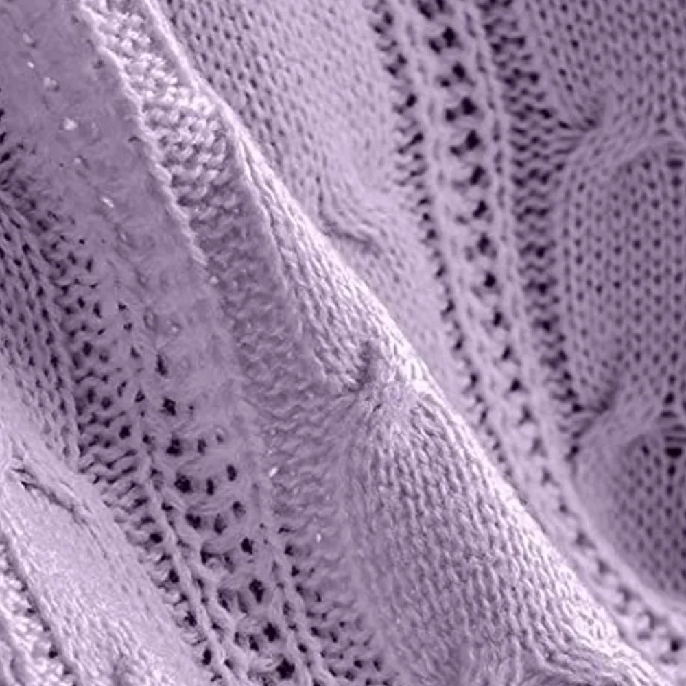 LIlac Purple Cozy Knit Cable Knit Weave Pattern Decorative Bed Accent Blanket - Picture 2 of 9